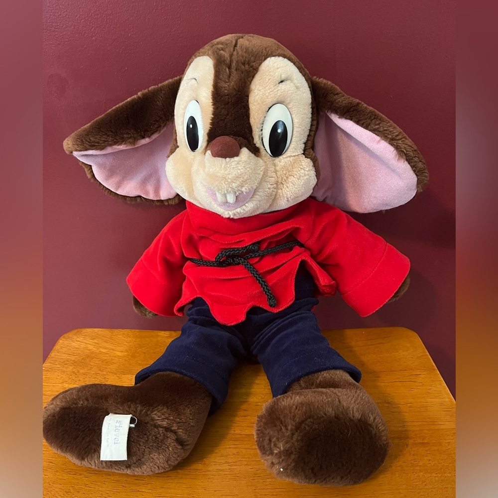Vintage Sears 1986 FIEVEL 22" AMERICAN TAIL Tale Plush Mouse Disney Missing hat